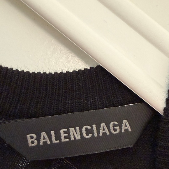 Balenciaga woman Black Tee with Colorful Logo Print - Picture 2 of 13